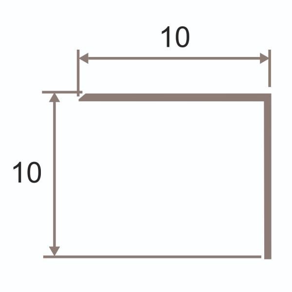 Равносторонний латунный уголок 10х10 мм ЛПН-10х10-чм черный матовый 2.7 м