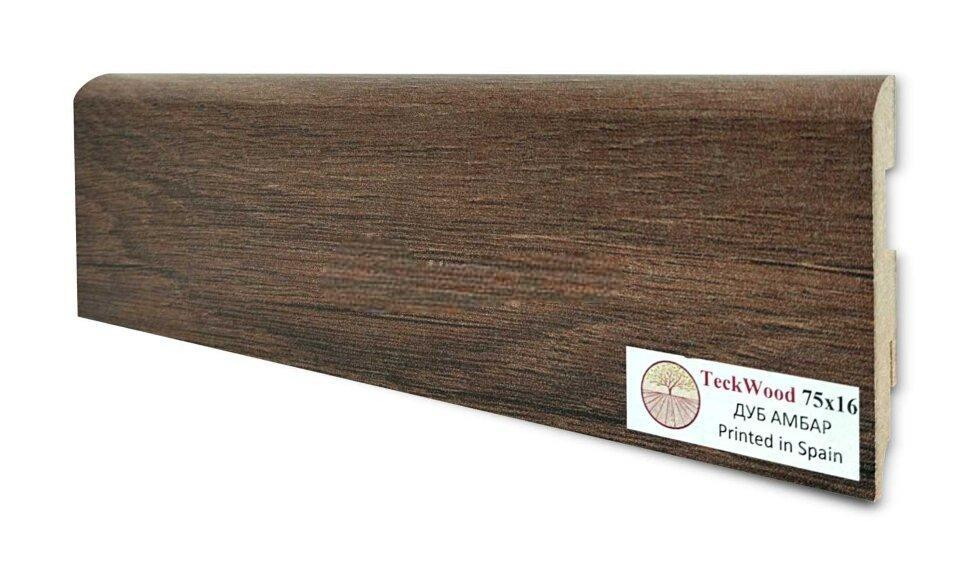 Плинтус для пола 75х16 мм Teckwood Дуб Амбар цветной МДФ 2.15 м