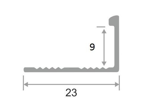 Алюминиевый профиль L-образный 9 мм ПО-Г9 Серебро матовое 2,7 м