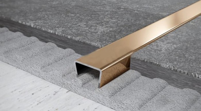 Профиль П-образный из нержавеющей стали 8х20 мм FUB 8х20 GP Золото полированное 2,7 м