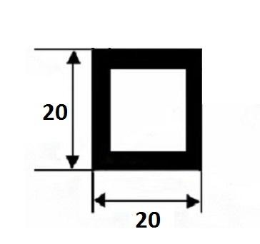 Алюминиевый пруток квадратный 20х20 мм 3 м