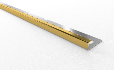 Стальной окантовочный П-профиль 10 мм SB203-10H ZG золото глянец 2,7м