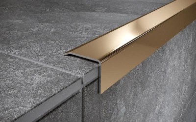 Угловой порог стальной 25x17 мм FC 17 GP золото полированное 2,7 м