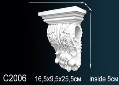 Декоративная консоль Перфект C2006 256х163х93 мм белый полиуретан