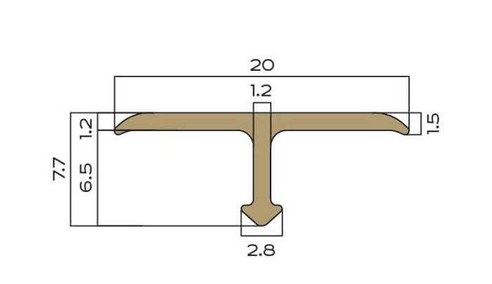 Т-профиль из латуни полукруглый 20 мм NEEXY PVL37-04 ANTBL антик бронза светлая 2.7м