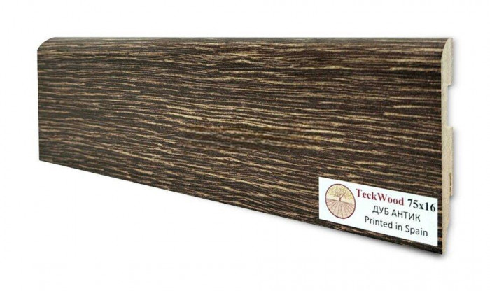 Плинтус для пола 75х16 мм Teckwood Дуб Антик цветной МДФ 2.15 м