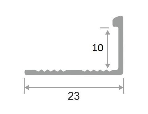 Алюминиевый профиль L-образный 10 мм ПО-Г10 Серебро матовое 2,7 м