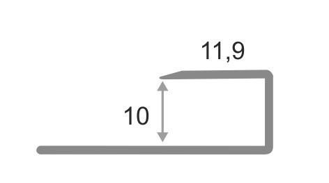 Профиль алюминиевый П-образный ПО-П10 Золото глянец 2,7 м