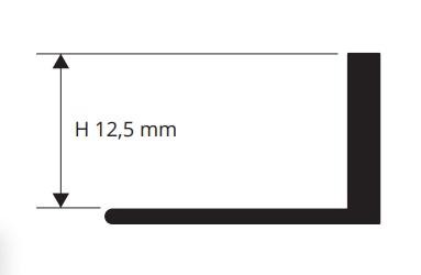 Латунный профиль L-образный  12,5 мм Progress PTOS 125 латунь шлифованная 2,7 м