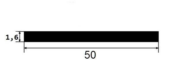 Алюминиевая полоса 50 мм черная 3 м
