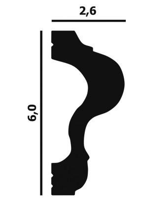 Молдинг Перфект Плюс P60 60х16 мм 2 м белый ударопрочный полимер