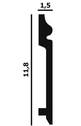 Напольный плинтус Перфект Плюс P14 118 мм 2 м белый ударопрочный полимер