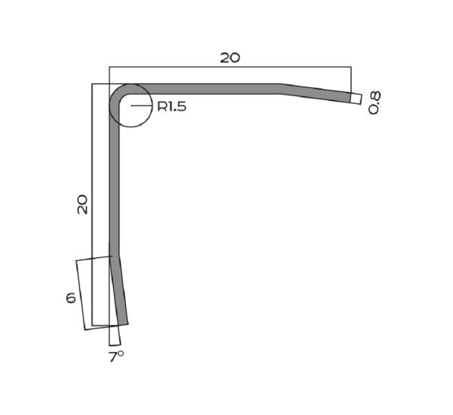 Стальной уголок равнополочный 20х20 мм NEEXY PVS100-01 BR браш 2.7м