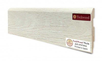 Плинтус для пола 75х16 мм Teckwood Дуб Арктика цветной МДФ 2.15 м