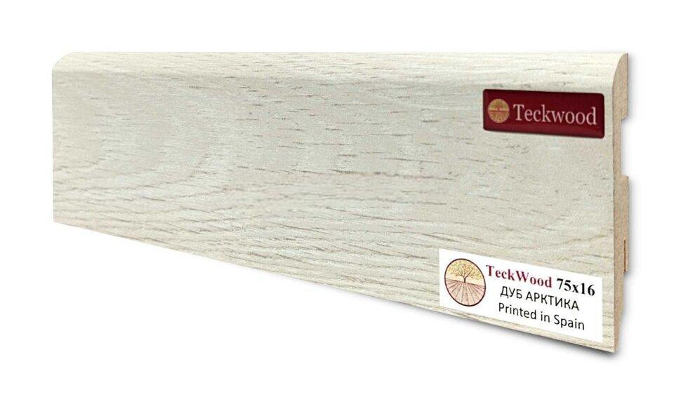 Плинтус для пола 75х16 мм Teckwood Дуб Арктика цветной МДФ 2.15 м