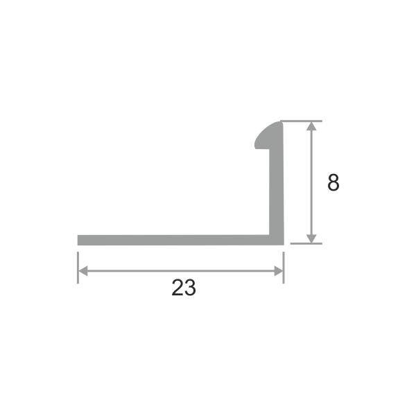 L-образный профиль из латуни 8 мм ЛПО-Г8 Старая бронза 2,7 м