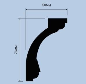 Потолочный плинтус 76х50 мм Hiwood AL75 из полистирола 2 м