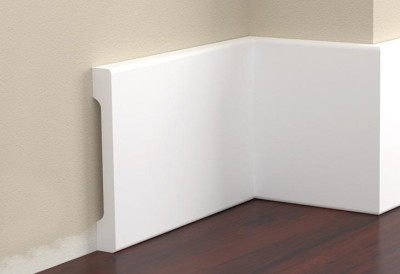 Напольный плинтус из полистирола 95х12 Cezar Elegance LPC-38 Белый под покраску 2,44 м