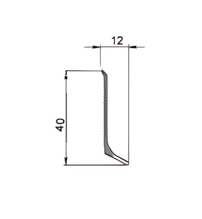 Уголок внутренний для плинтуса 40 мм Мега-Трейд ЛП-40ув 0032 белый муар RAL 9016