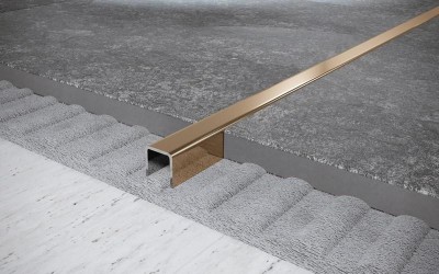 Стальной П-профиль 8х8 мм FU 8 GP золото полированное 2,7 м