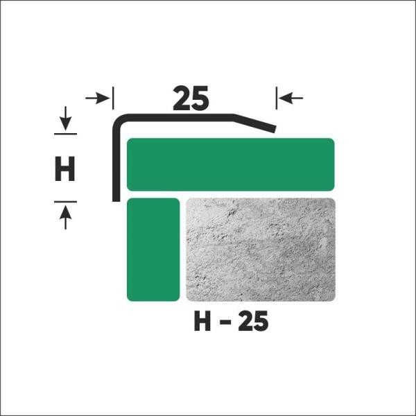 Угловой порог стальной 25x25 мм FC 25 GM золото сатинированное 2,7 м