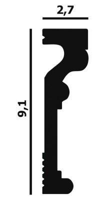 Молдинг Перфект Плюс P62 91х27 мм 2 м белый ударопрочный полимер
