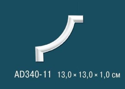 Угловой элемент с орнаментом Перфект AD340-11 130х130 мм белый полиуретан