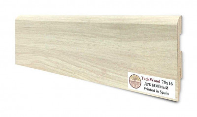 Плинтус для пола 75х16 мм Teckwood Дуб Беленый цветной МДФ 2.15 м