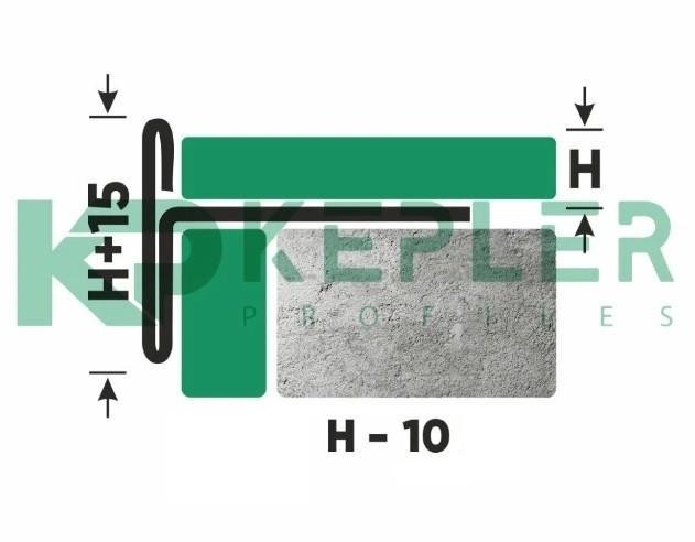 Торцевой Т-профиль стальной закладной 10 мм FFT 10 GS золото сатинированное 2,7 м