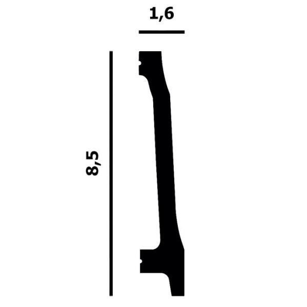 Напольный плинтус Перфект Плюс P174 85 мм 2 м белый ударопрочный полимер