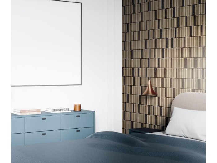 Декоративная стеновая панель 3D 600х4х3000 мм HiWood Maximum DM626 BK8 с рельефным узором