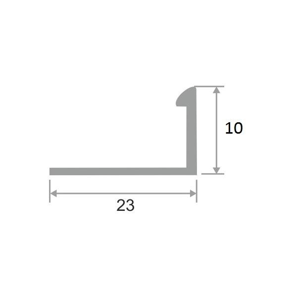 L-образный профиль из латуни 10 мм ЛПО-Г10 Хром полированный 2,7 м