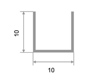 П-образный профиль алюминиевый 10х10 мм П-10х10  Бронза глянцевая браш 2,7 м
