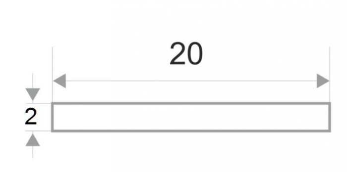Алюминиевая полоса 20 мм белая матовая 2 мм толщина полосы 3м