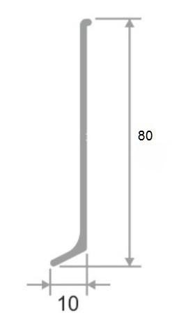 Соединитель ПВХ для плинтуса Евротрим L-80 серебро