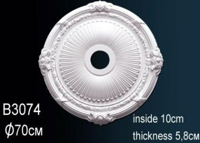 Потолочная розетка Перфект B3074 657 мм белый полиуретан