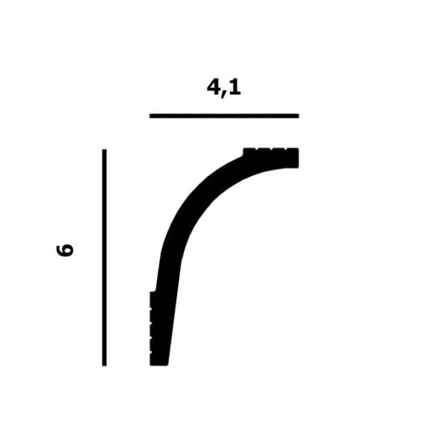 Потолочный плинтус Перфект Плюс P153 белый ударопрочный полимер 60х41 2 м
