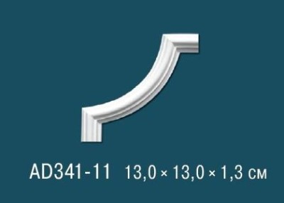 Угловой элемент с орнаментом Перфект AD341-11 130х130 мм белый полиуретан