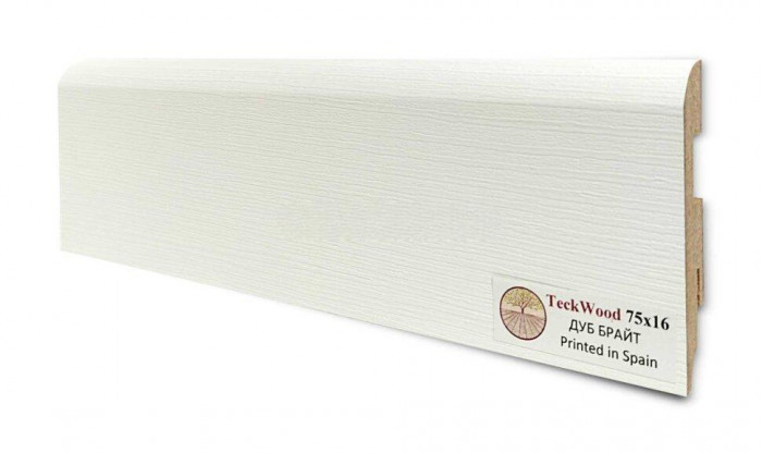 Плинтус для пола 75х16 мм Teckwood Дуб Брайт цветной МДФ 2.15 м