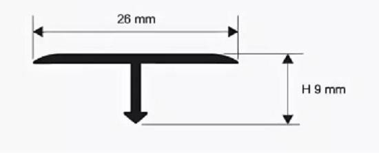 Латунный профиль Т-образный  26 мм Progress PCROS 269 латунь шлифованная 2,7 м