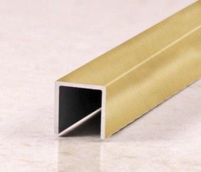 П-образный профиль алюминиевый 10х10 мм П-10х10  Бронза глянцевая светлая браш 2,7 м