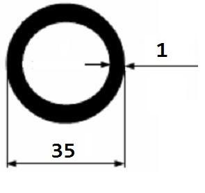 Труба круглая алюминий 35х1 мм 3 м