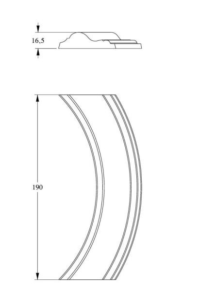 Декоративный угловой элемент молдинга Orac Decor Duropolymer P8030C 190х86 мм