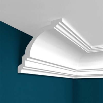 Потолочный плинтус Перфект Плюс P16 122 мм 2 м белый ударопрочный полимер