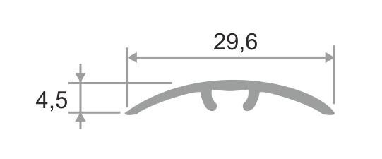 Одноуровневый алюминиевый порог 30 мм ПО-31 Золото глянец 2,7 м