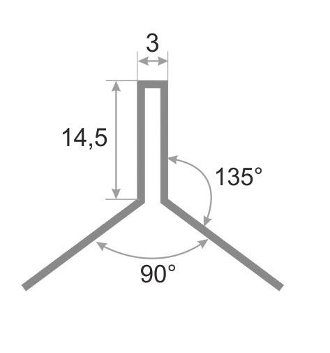 Профиль Y-образный меседес из нержавеющей стали 14 мм SBP025-14,5H SGB Серебро глянец браш 2,7 м