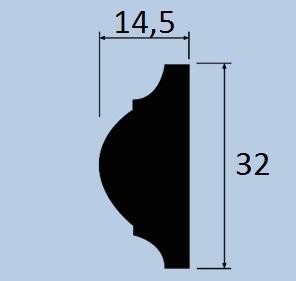 Молдинг 32х14,5 мм Hiwood D32 из полистирола 2 м