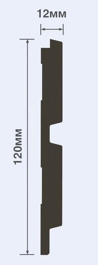 Декоративная панель 120х12 мм Hiwood LV123N BR395 под дерево 2,7 м