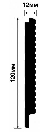 Отделочная панель 120х12 мм Hiwood LV127L NP белый 2,7м