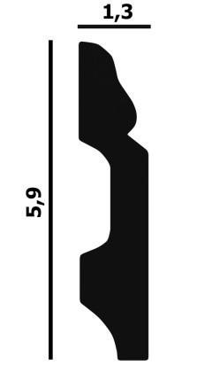 Напольный плинтус Перфект Плюс P27 59 мм 2 м белый ударопрочный полимер